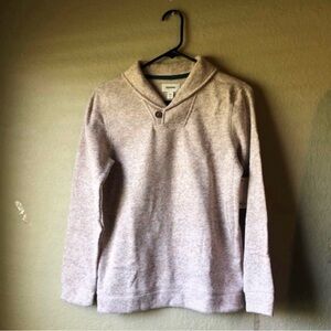 New Sonoma Sweater Boys Tan Beige Shawl Neck Sweater Long Sleeve Large 14/16
